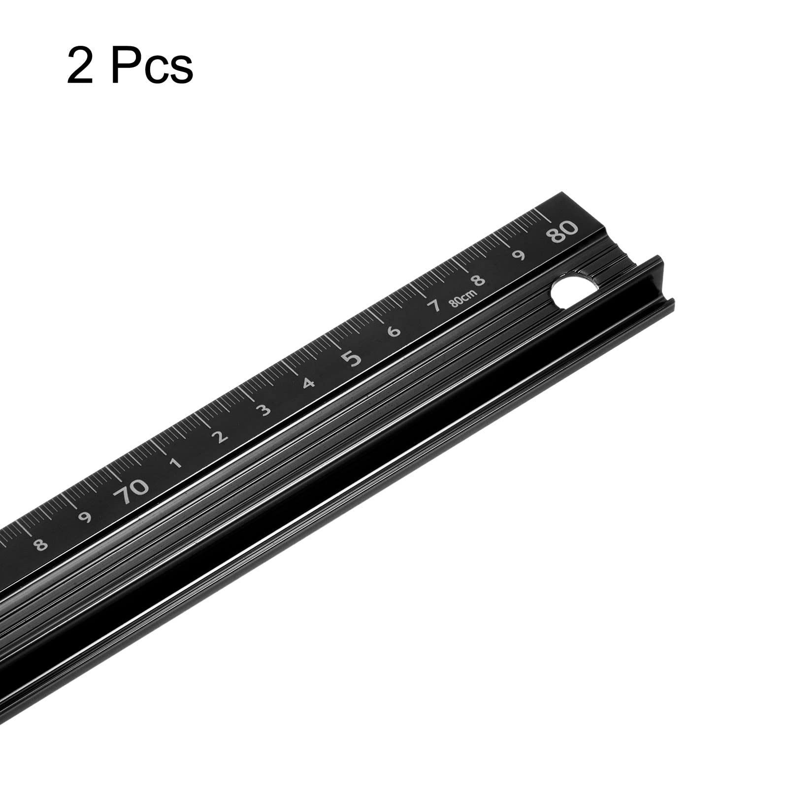 Sourcing Map Métal Règle 80Cm Métrique Règle Mesure Aluminium Alliage Antidérapant Protective Règle Droite Coupe Règle Mesure Outil Avec Accrocher Trou Pour Couper Mesurer, Bleu