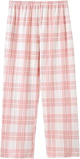 2025 Primavera/Verano Pantalones de Pijama a Cuadros Pantalones de Mujer Pantalones de Mujer Sueltos y Cómodos Ropa Exterior Grande Hogar Furnishings Pantalones de Casa de Dibujos Animados para Mujer