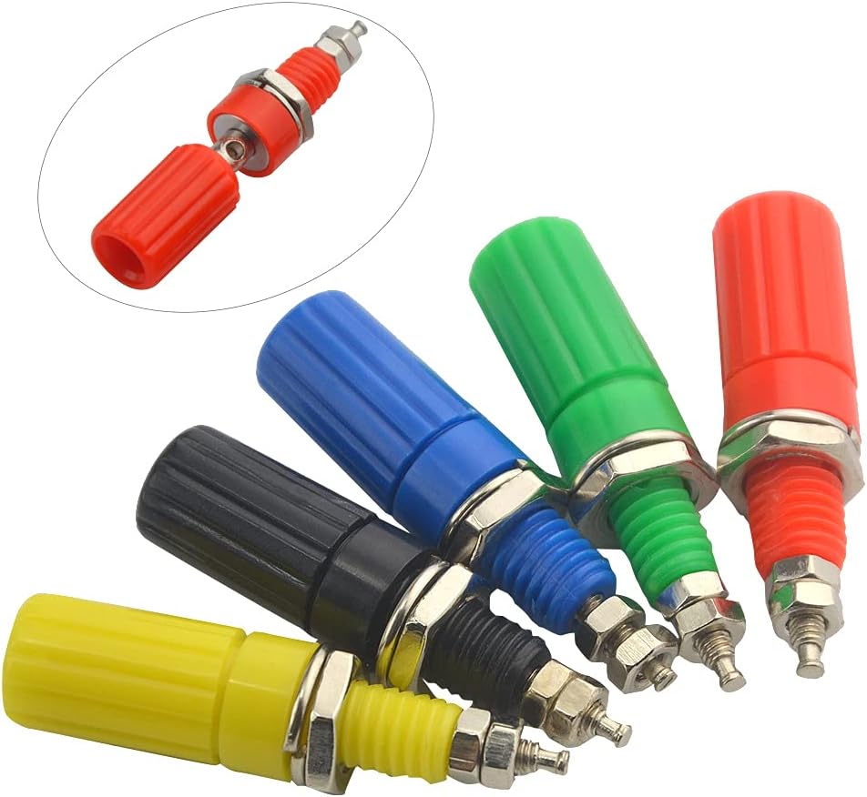 WMYCONGCONG 90 PCS 5 Colors 3 Types 4mm Banana Jack Socket Plug Binding