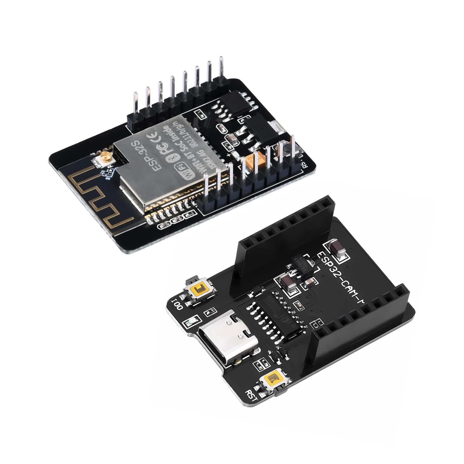 Diymore 2 Piezas para ESP32 USB C para ESP32 CAM Placa de Desarrollo, WLAN/Bluetooth, DC 5V Placa de Desarrollo de Doble núcleo con módulo de cámara 2640