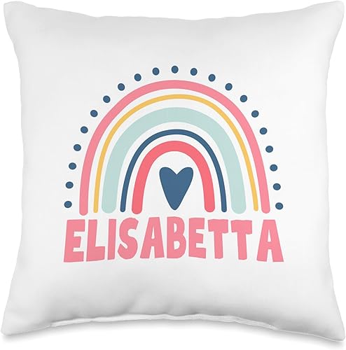 Elisabetta Name Custom Woman Myth Legend Pink Birthday Party Throw Pillow, 16x16, Multicolor