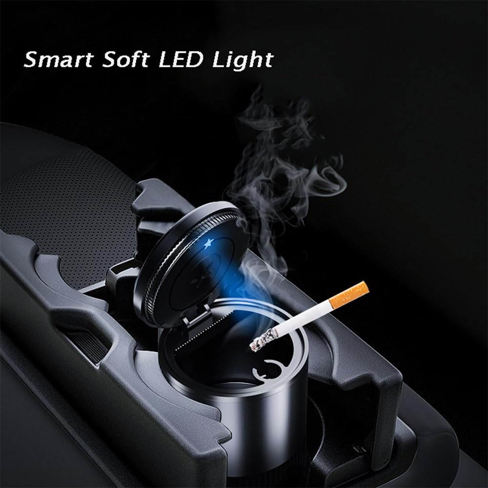 DIGBYS Auto Cendrier pour Jaguar E Pace/F Pace/F Type/I Pace/S Type/X Type/ XE/XF/XJ/XK,Imperméable Anti Odeur Extinguible sans FuméE avec Couvercle Auto aménagements intérieurs,B
