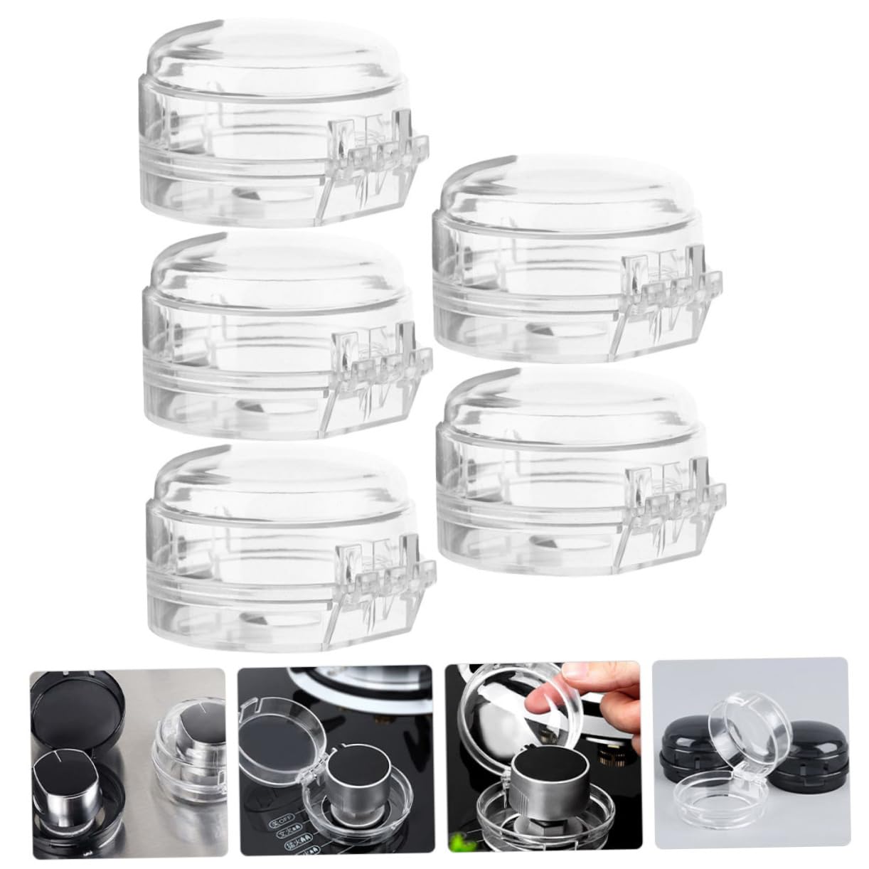 IWOWHERO Stove Knob Covers for Gas Range Childproof Lock Oven Burner Safety Covers