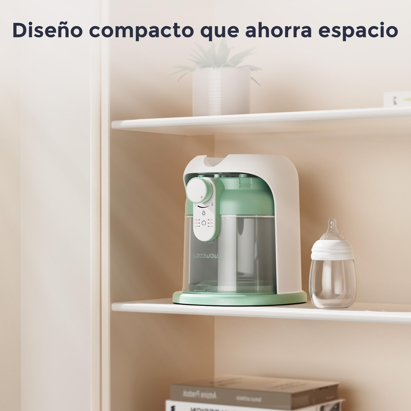 Momcozy calienta biberones con luz doble, calentador rápido de leche bebé, 1,69L, 6 niveles, uso recomendado de agua purificada