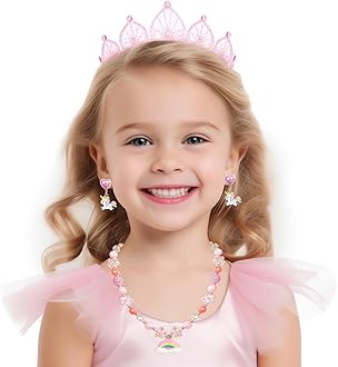 12 Pairs Clip On Earrings Girl Party Favor Princess Clip on Earrings Pretend Play Unicorn Earrings for Little Girl Kids Toddlers Jewelry Set, One Size, Metal, resin