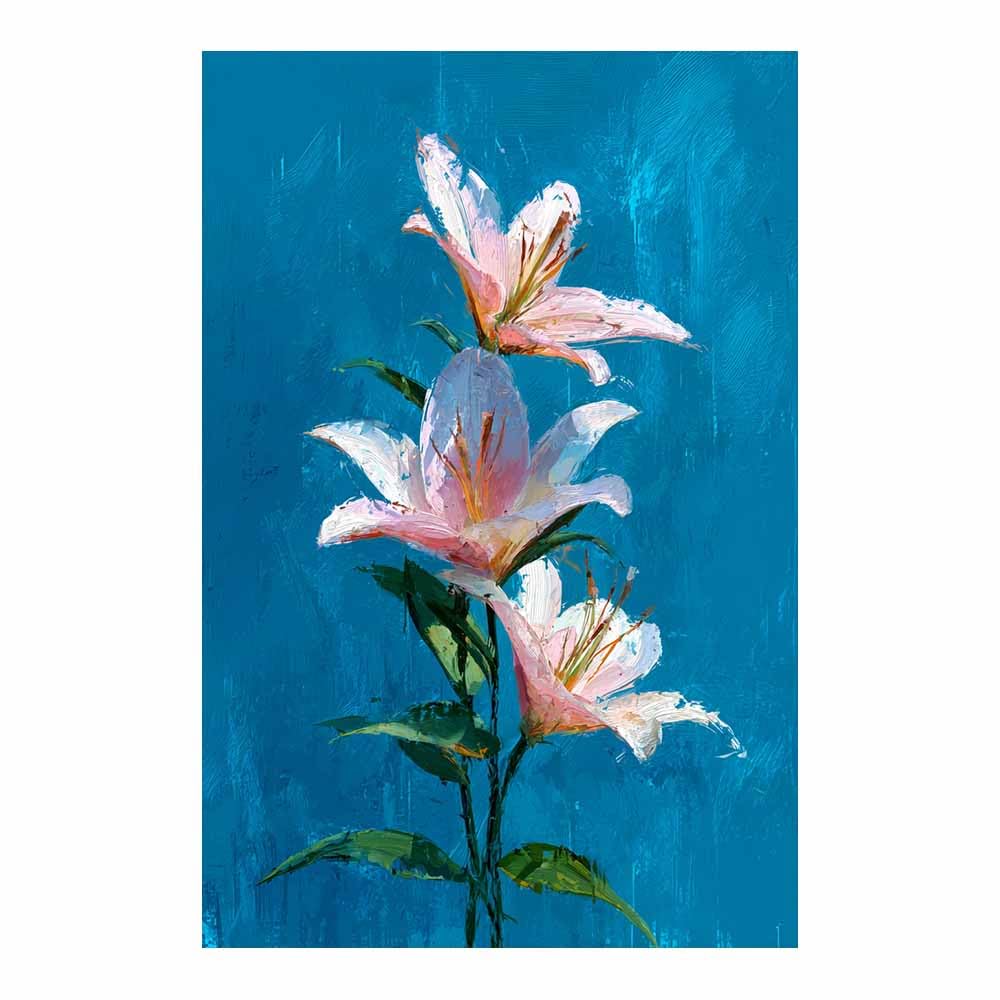 Xeniou Multicolor Flowers Wall Canvas Lilies Flower Still Lifes Canvas Wall Art, For Bathroom Living Room Bedroom Office Kitchen(Multicolor)-80X120cm Unframed