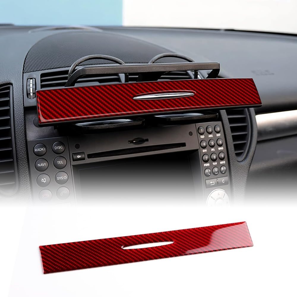 Giopsq Red Fit For Mercedes-Benz Slk R171 2004-2010 Carbon Fibre Centre Console Air Vent Frame Cover, Das﻿hboard Air Outlet Trim Sticker, Interior Decoration Accessories, Gift/Red/A