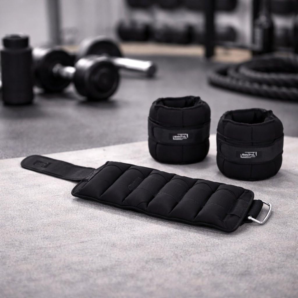 Bodyline Coppia di cavigliere regolabili in neoprene, 3 kg, Cad Fitness, cavigliere ponderate per allenamento delle gambe, rafforzamento muscolare e riabilitazione