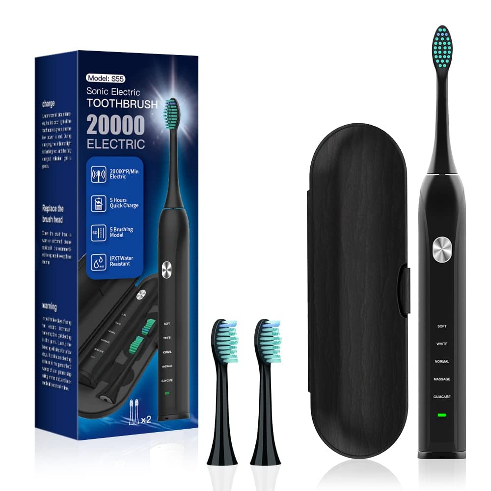WLV-TECH eTBrush 081A Black Electric Toothbrush
