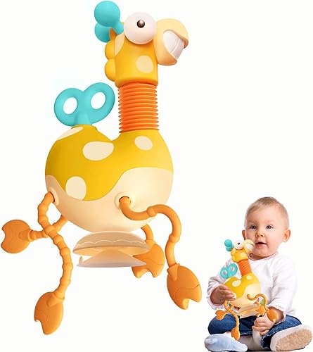 Miniatura 1 de Juguetes sensoriales para bebé juguete Montessori de silicona de grado alimenticio tubos de jirafa habilidades motoras finas y juguete de