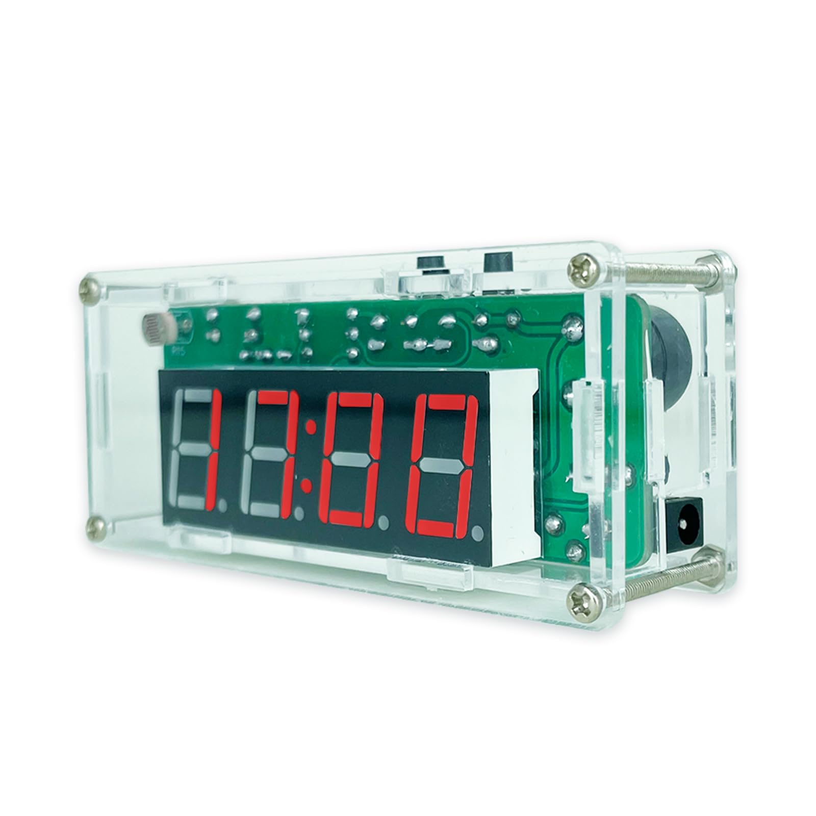 EIELE Digital Clock Soldering Set for Transparent Casing, Automatic Brightness Adjustment, DIY Soldering Exercise Set for Beginners and Soldering Enthusiasts (Soldering Required)