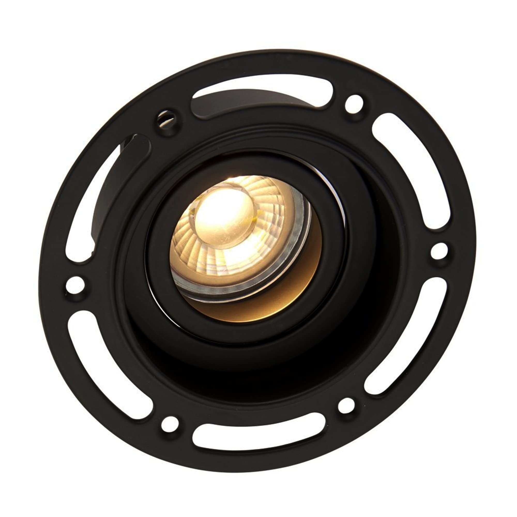 National Lighting Plaster-in Trimless Downlights - 4-Pack Round Recessed Lighting - Matt Black LED Downlights Ceiling - 20 Degree Adjustable Tilt Spotlights - 7W 240V LED GU10 Lamp (Not Included)