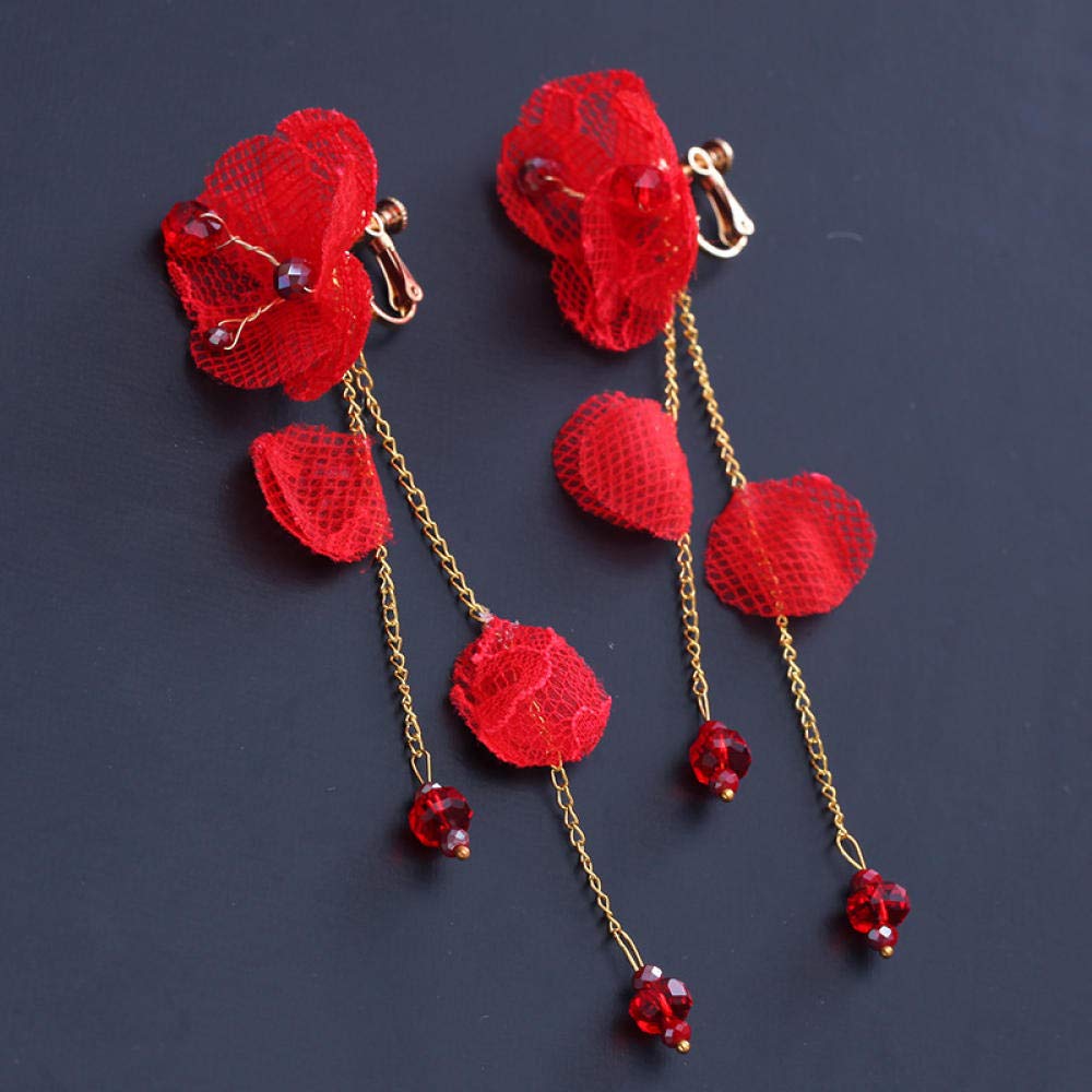 Tiara stop strassu Bridal Crown ozdoba na głowę Fairy Flower Red dla kobiet prosta moda wesele ozdoba do włosów Vintage opaska na czoło na imprezę prezent