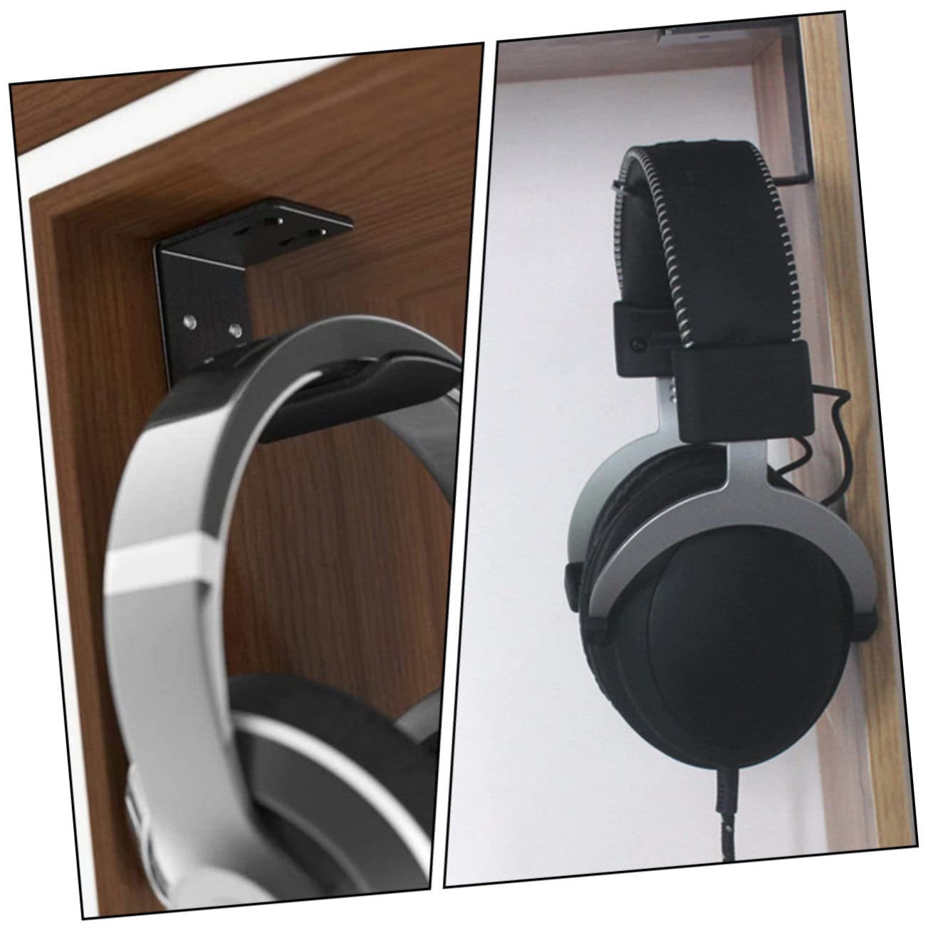 jojofuny 6pezzi Supporto Per Cuffie Lega Di Alluminio Da Montaggio Senza Perforazione Compatibile Con Cuffie over Ear e Archetto Struttura Resistente e Antiscivolo Design Elegante Per