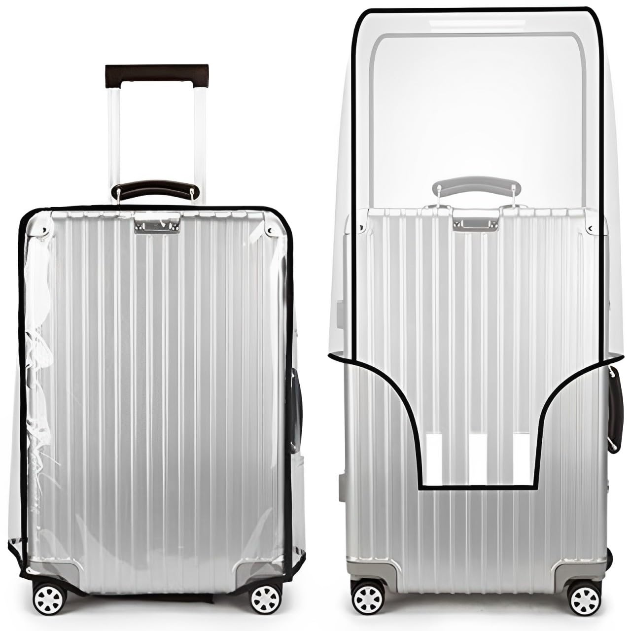 True Face Clear Protective Luggage Cover Travel Business Pvc Covers Transparent Suitcase Cover Protectors For Wheeled Suitcase Waterproof Scratchproof (Transparent, 22)