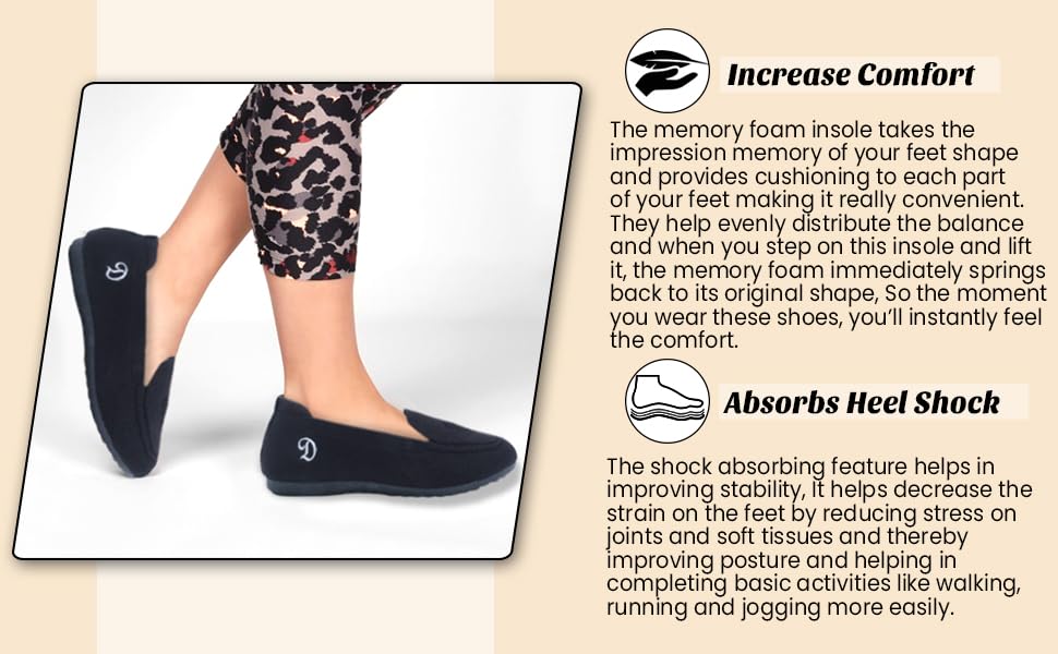 Image of DOCTOR EXTRA SOFT Flexible Memory Foam Women's Shoes for Walking Gym Training | Casual Sports,Slip-On,Lightweight Lace up Jutis Bellies Classy Ballerina for Ladies and Girls New-D-1003