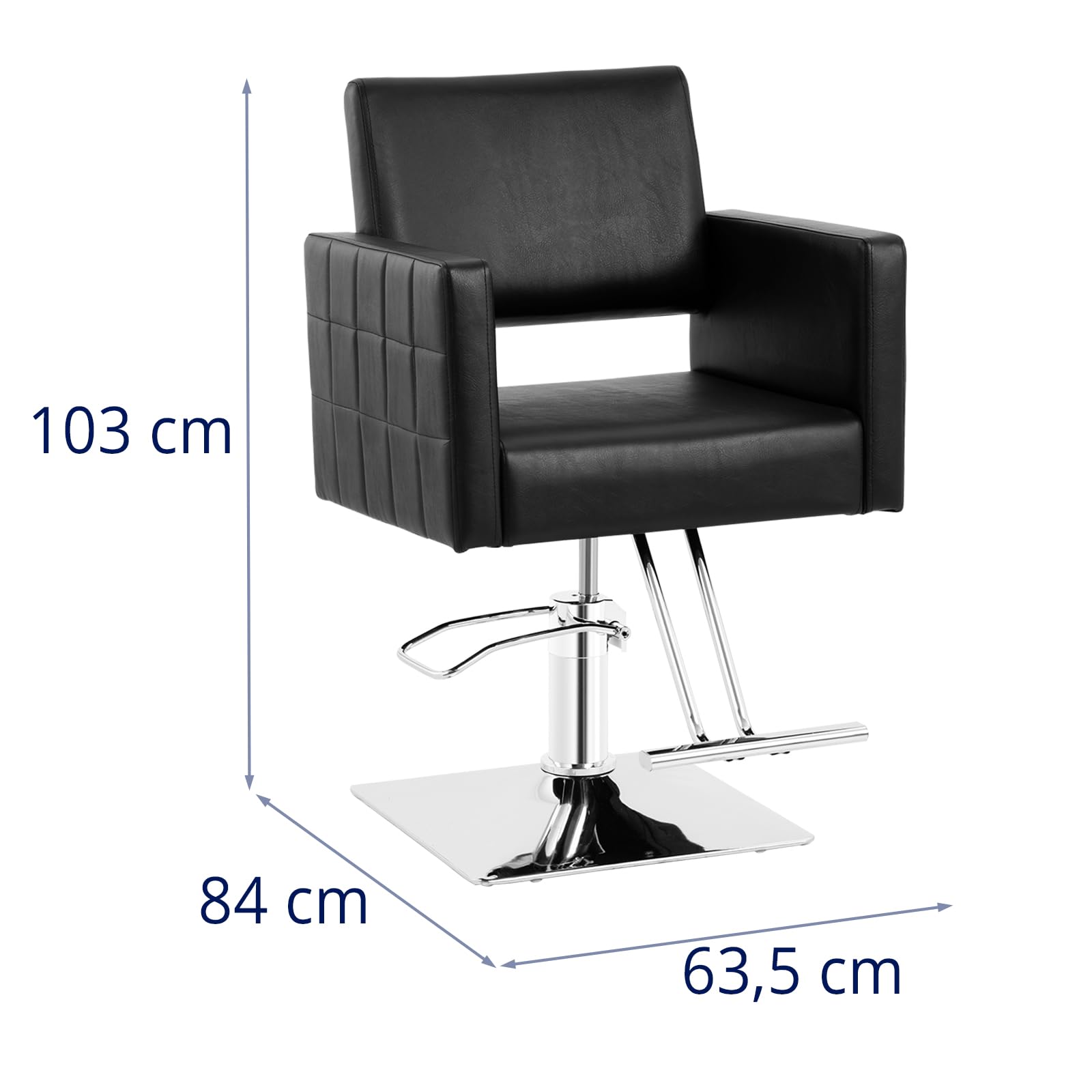 Physa Fauteuil de Coiffure Ribbleton Noir avec Repose-Pieds Hauteur d'assise 49-63 cm pour 150 kg - Fauteuil de Salon de Coiffure Chaise de Coiffure Chaise de Salon de Coiffure