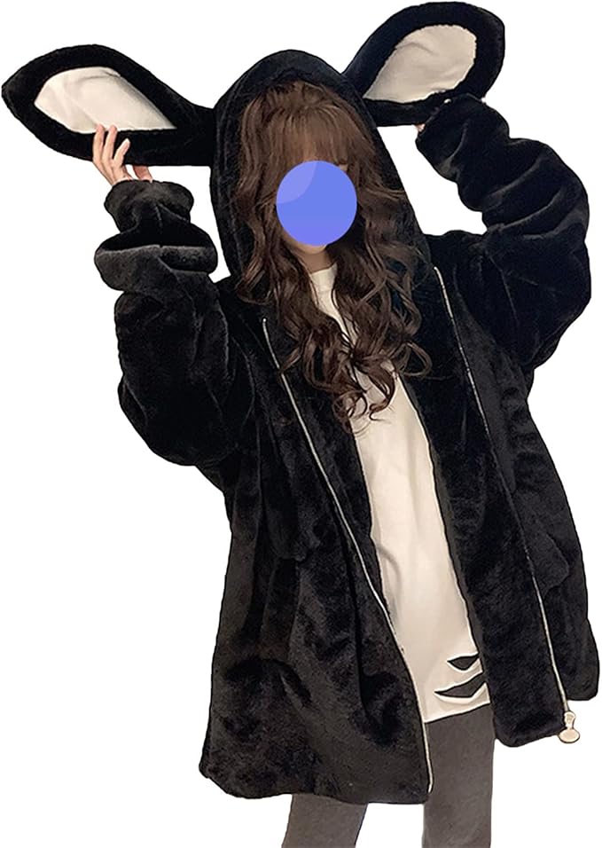 Bunny ear zip up hoodie Clearance