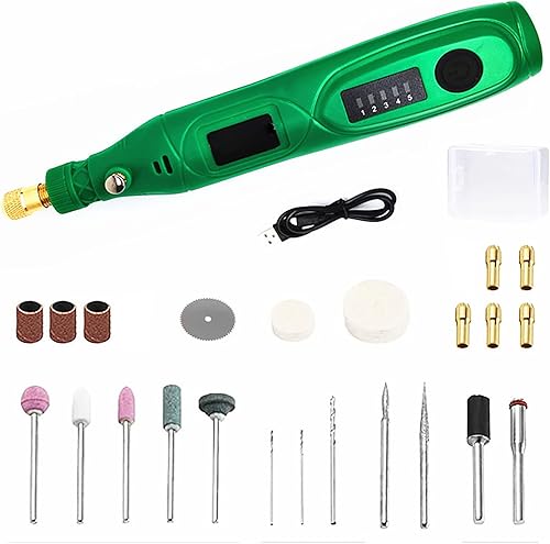 Mini herramienta giratoria inalámbrica, motor de cobre recargable de 5 engranajes, carcasa de plástico, juego de herramientas de lijado para lijar,