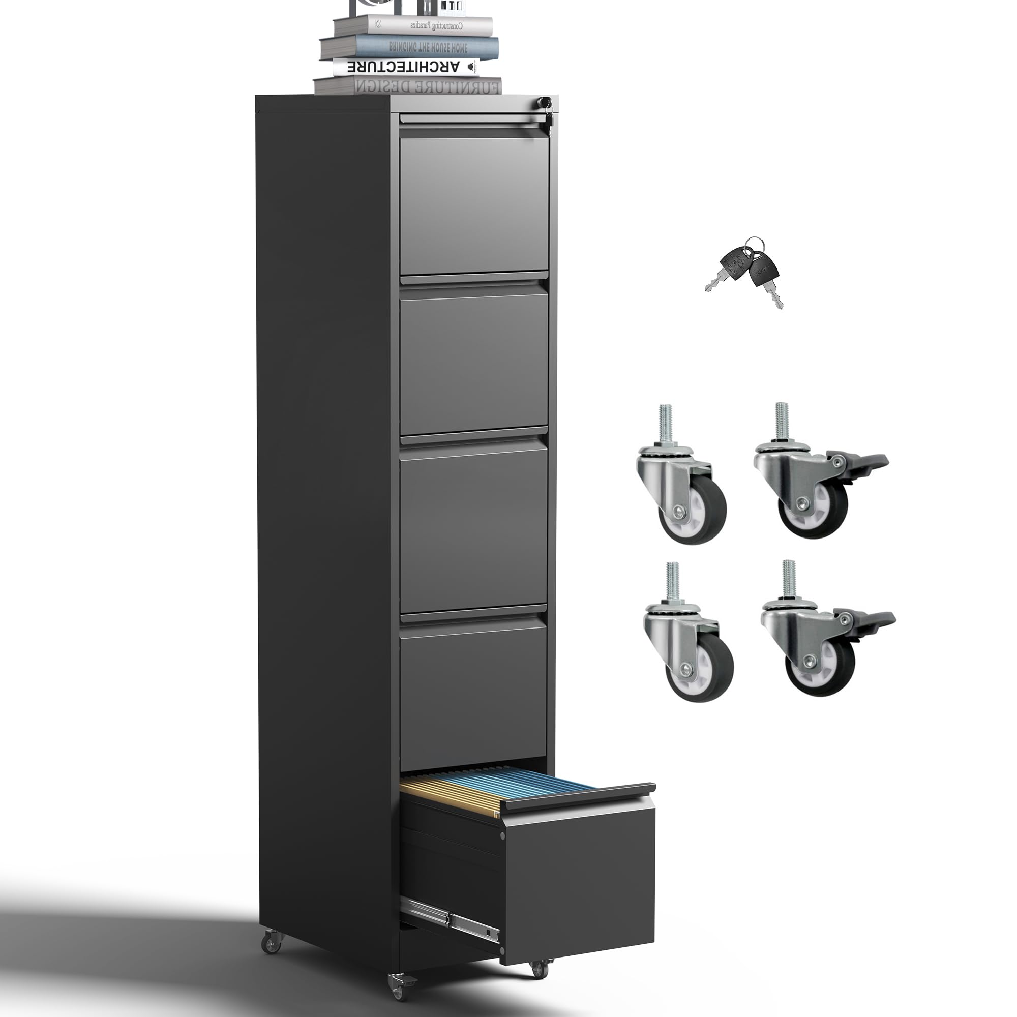 EKJ 5-Drawer Mobile File Cabinet