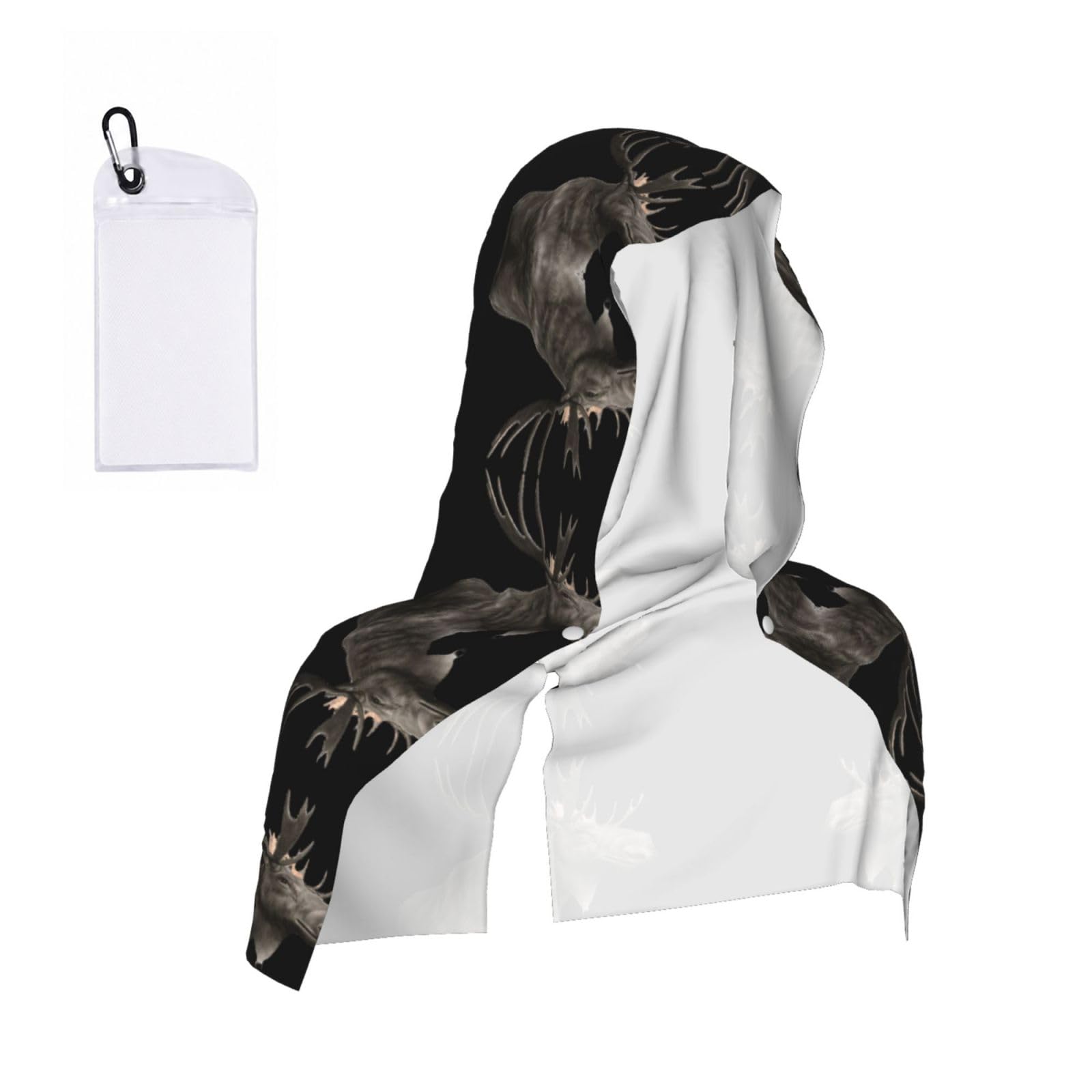 EZDLOWVBA Print 2 Pack Cooling Hoodie Towels,Sports Headscarf, Neck Wrap Scarf,Breathable Cooling Towel For Neck And Face, Travel, Swimming, Training