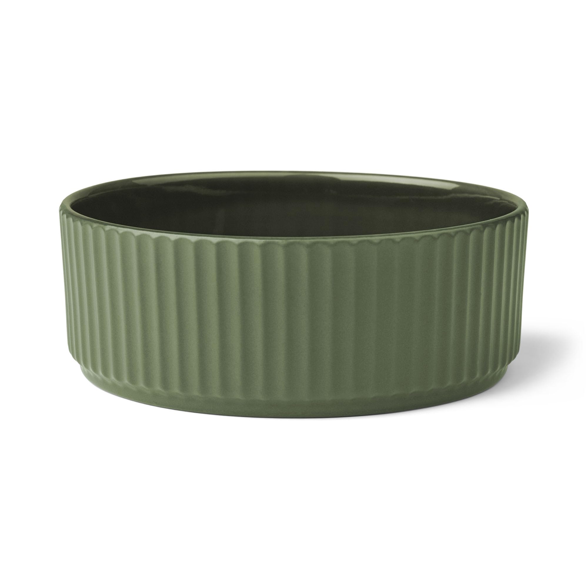 DOG Copenhagen Kronborg Ceramic Dog Bowl - Nordic Design Stoneware - For Dog Food or Water, L, Racing Green