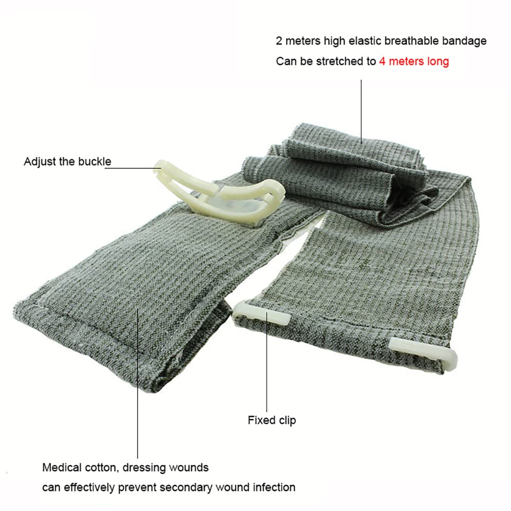 4 fasce elastiche a compressione, resistenti nastri di pronto soccorso si allungano fino a 4 m, con ganci per caviglie, bracci, distorsioni delle gambe, schiena