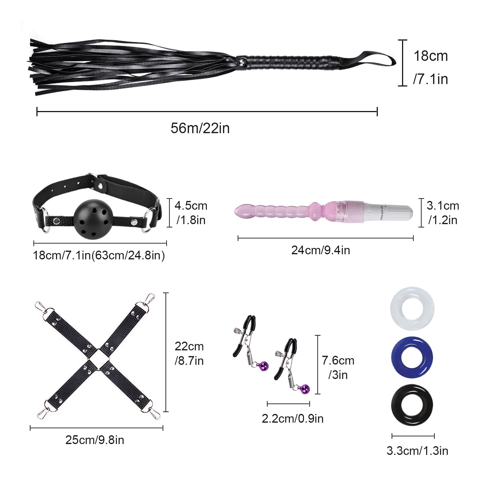 14 Piezas SM Bondage Kit, SM Bondage Cama Esclavitud de Sujeción Kit con Plug Anal Butt Plug Máscara y Sexual Esposas, Erótico BDSM Restraints Kits Set Juguetes Sexuales para Principiantes y Expertos
