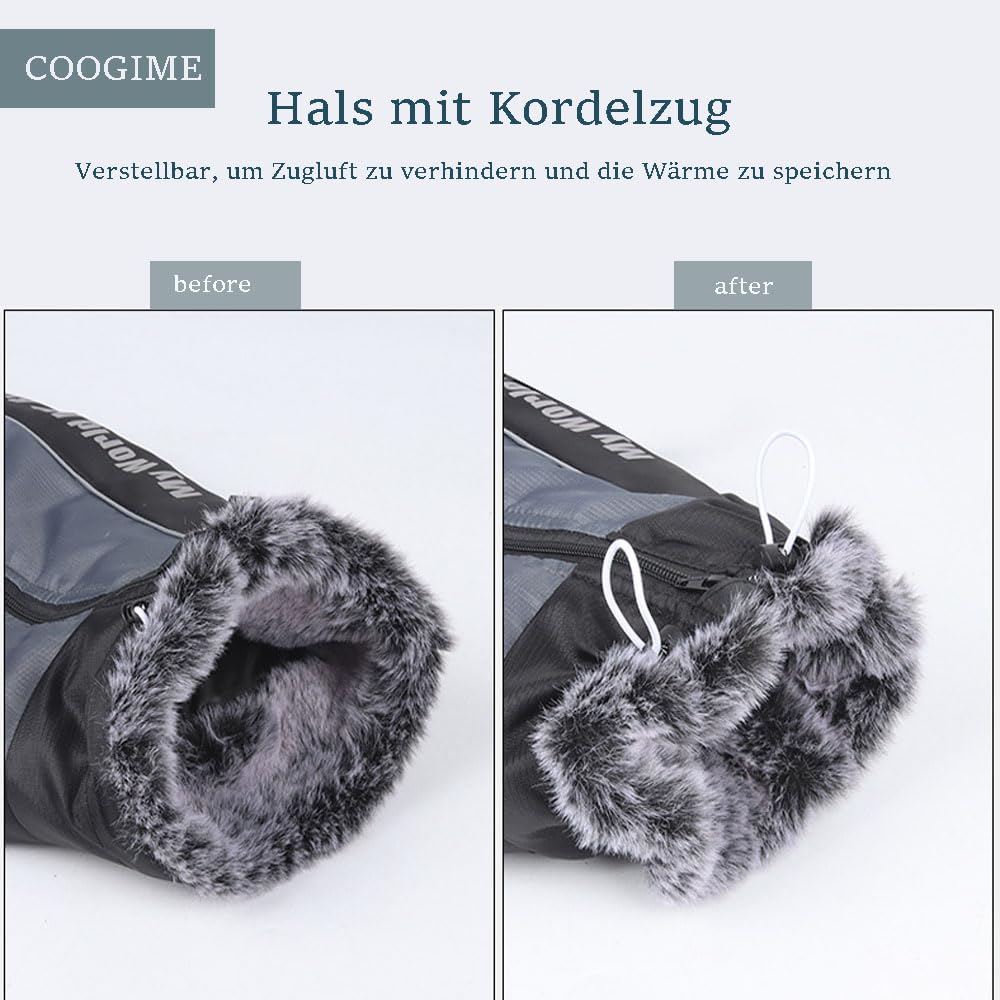 Coogime Hondenjas voor middelgrote en grote honden, waterdichte hondenjas, reflecterende hondenwinterjas, hondenkleding voor winter (XL-6XL) (zwart, 6XL
