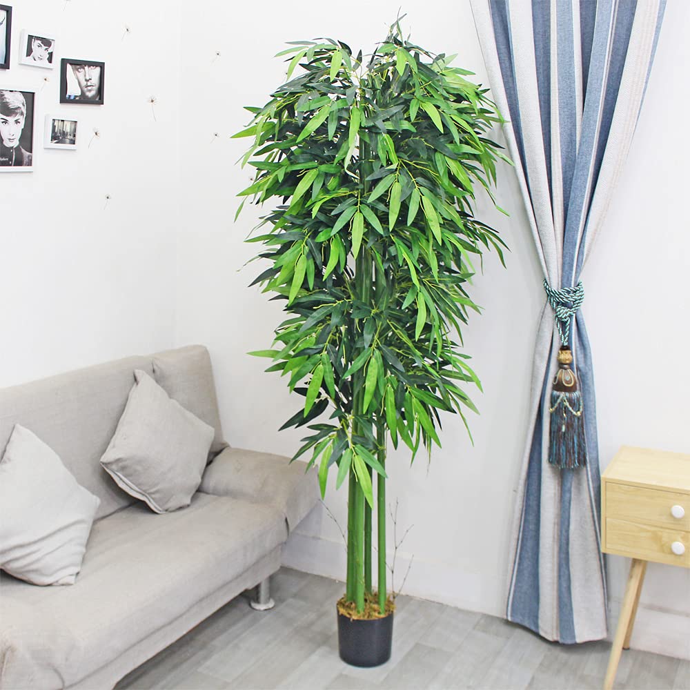 Bambou Plante Artificiel Artificielle Plastique 210cm Decovego