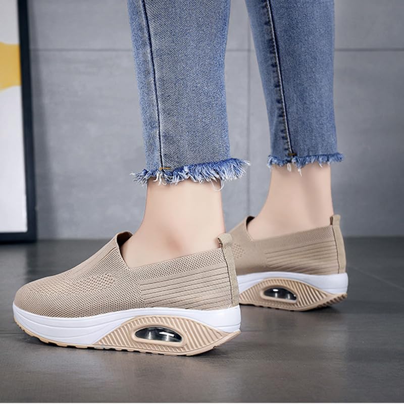Women's Orthopedic Mesh Air Cushion Walking Shoes Slip-on Platform Casual Wedge Rocker Sneakers Light Breathable Arch Support Diabetic Nursing Nurse3