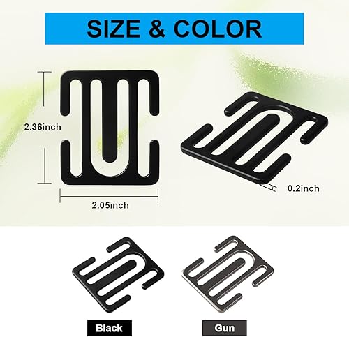 Miniatura 4 de QBUC Ajustador de cinturón de seguridad de automóvil, clips de cinturón de seguridad de metal, hebilla universal para cinturón de seguridad adecuado