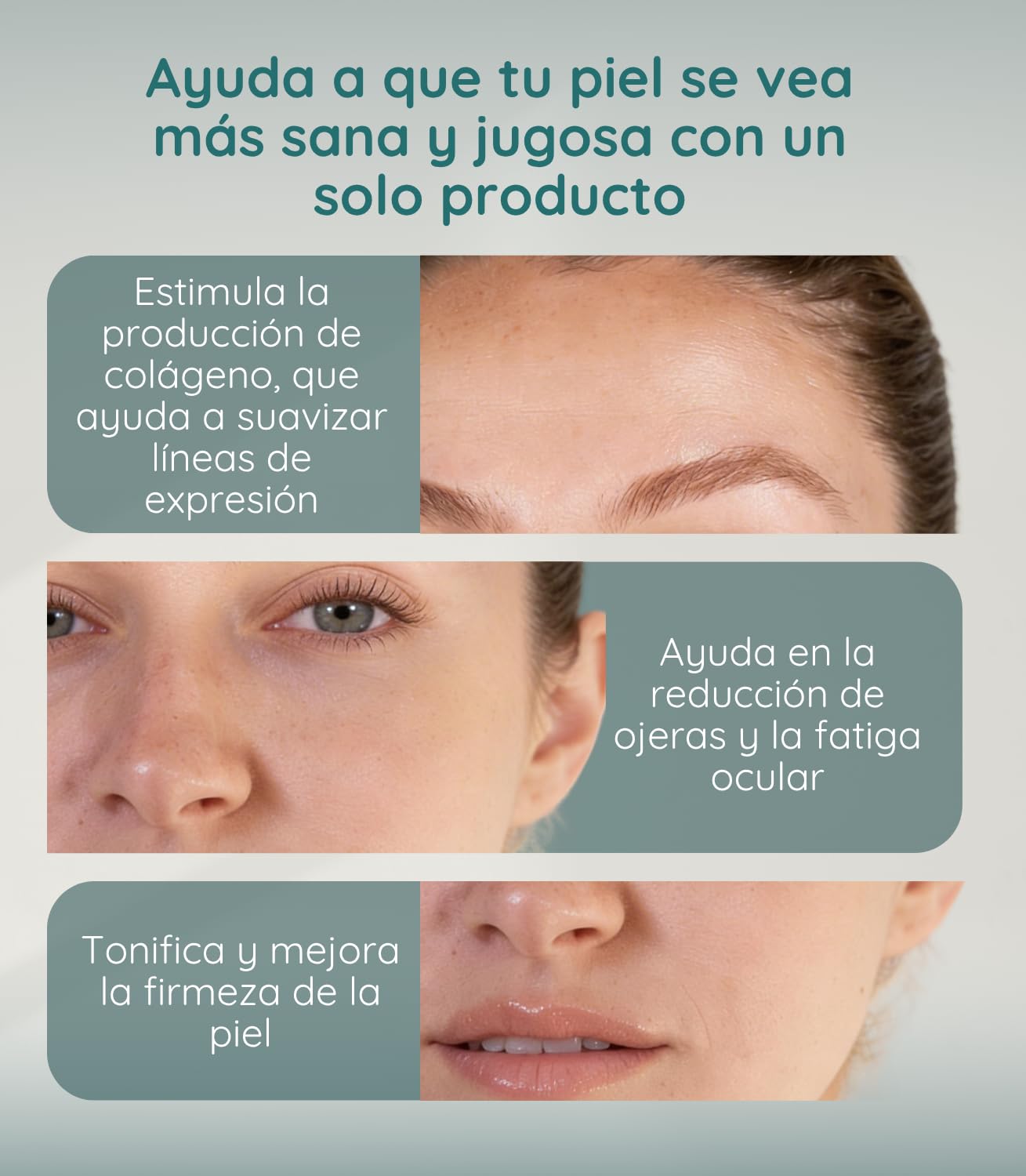 Masajeador Facial Rejuvenecedor Luz LED Roja Azul Calor 45 Grados Antiedad Reduce Ojeras Bolsas Mejora Piel Dispositivo Belleza Facial Portatil Uso Diario Relajante Cuidado Facial Avanzado
