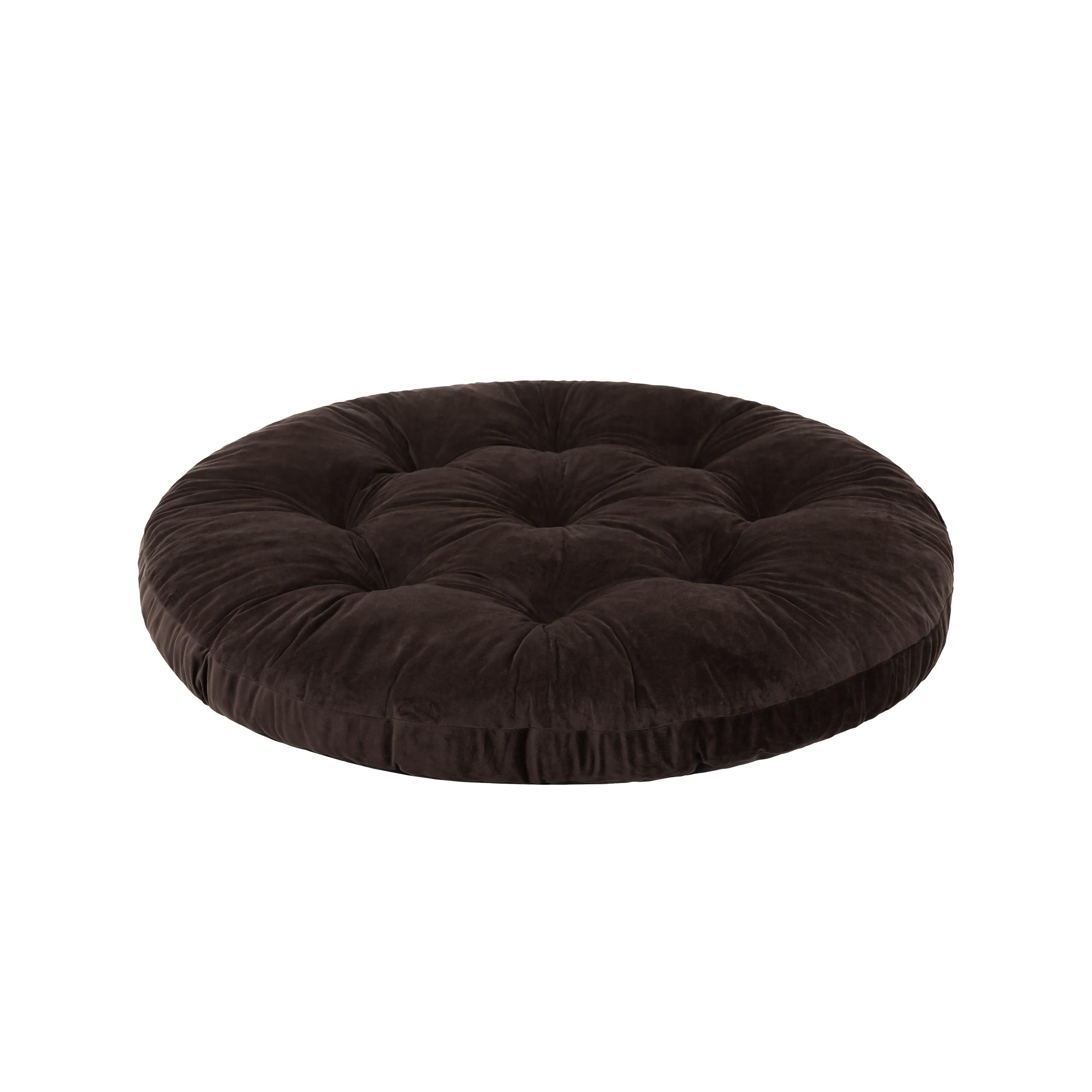 Hängesessel Kissen, Hängekorb Sessel, Indoor/Outdoor, Auflage, Rund, Swing, Schaukelkissen, Sitzkissen für Stuhl, Velvet, Waschbar, Braun, 65 x 65 cm