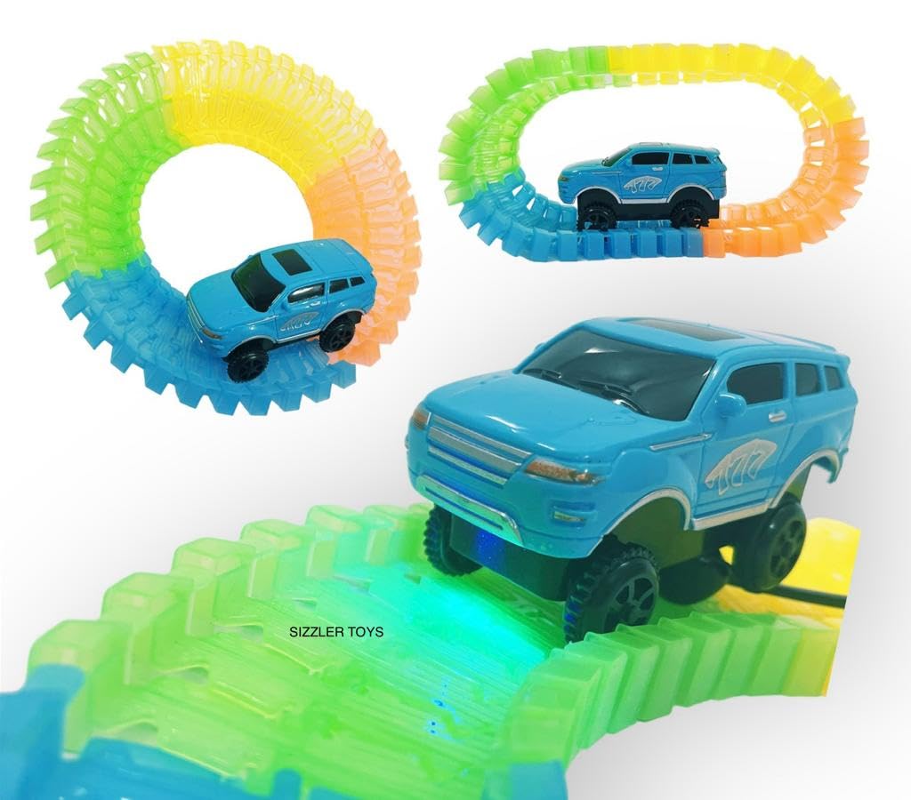 SIZZLER TOYS Bring Neon Glow Track Builder Trendy Track 40 Pcs, Glow in The Dark with Led, Flexible Track Car Toy (B0CTXHVHZK) Amazon Price History, Amazon Price Tracker