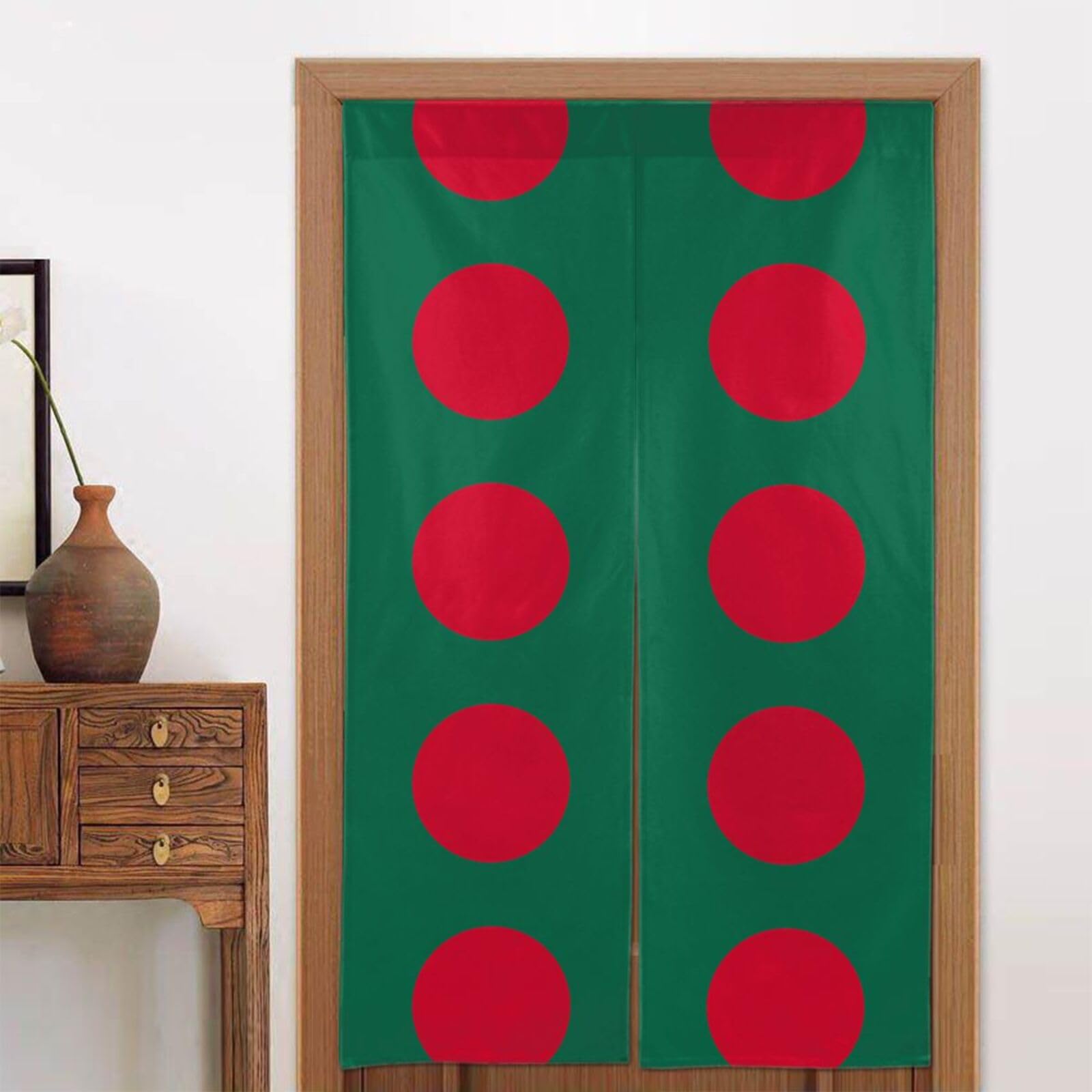CNTDBU Flag of Bangladesh Door Curtain 34x56 Inch-Room Divider Panel for Privacy, Entryway Screen for Kitchen Bedroom