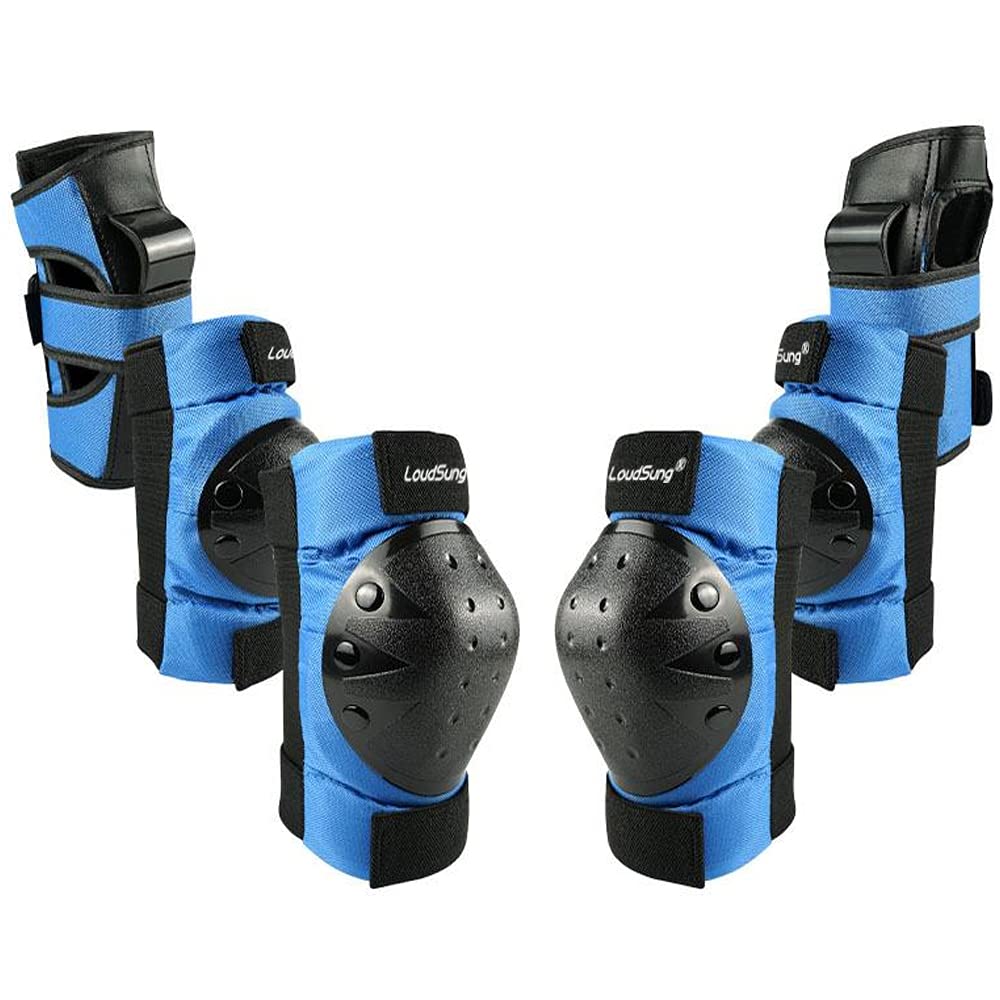 LoudSung Équipement de protection Genouillères, Coudières, Protège-poignets pour enfants, adolescents et adultes, Cyclisme, Skateboard Inline Skate Scooter