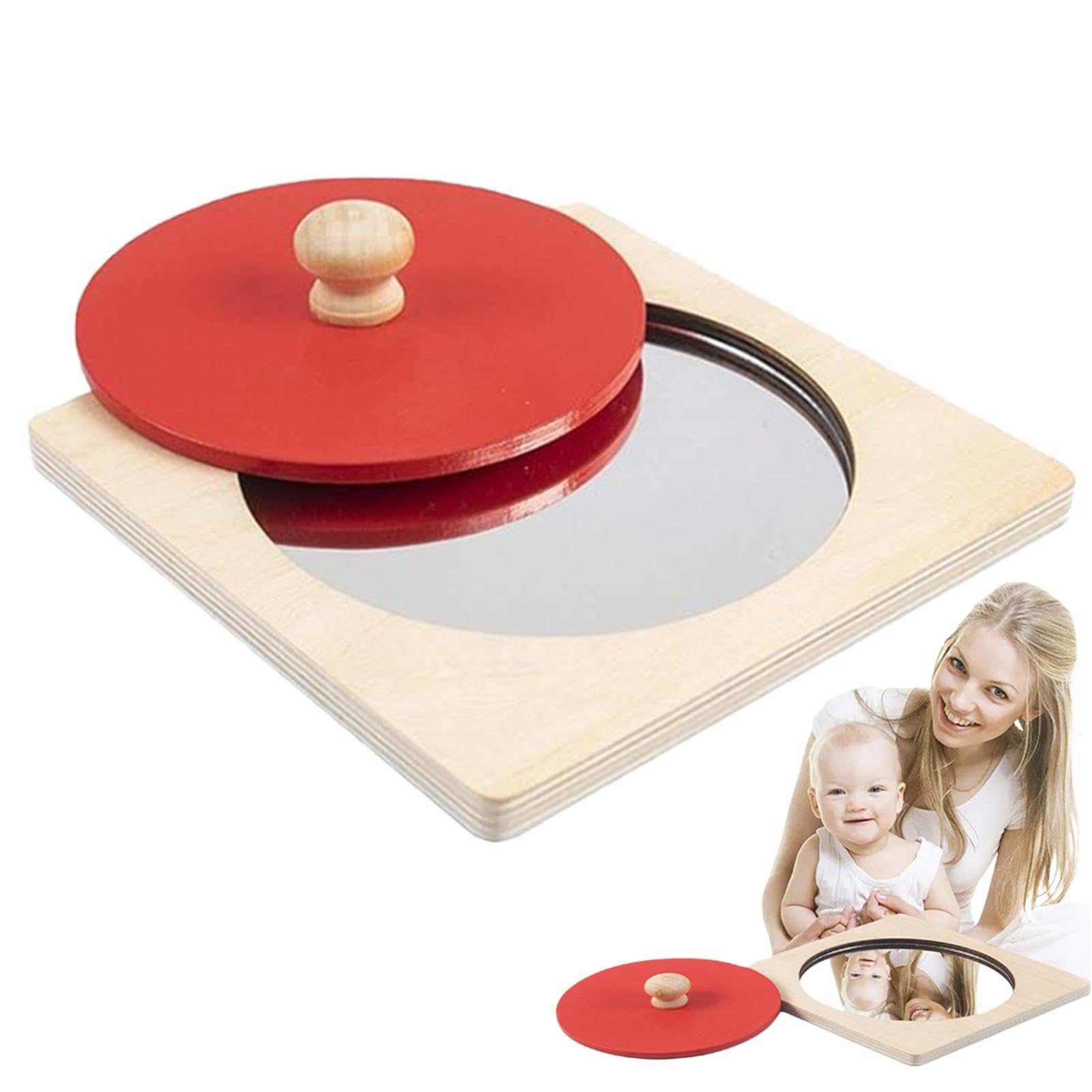 JINGLING Giocattolo specchi per, specchi interattivi,Giocattolo sensoriale in legno - Puzzle Giocattoli sensoriali, Puzzle di forma geometrica in legno, sensibilizzazione ai giocattoli sensoriali