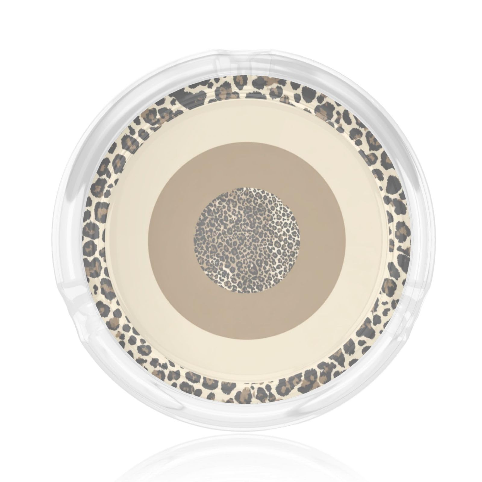 Leopard Print Motif Large Circular Shape Glass Ashtray For Cigarettes Ash Trays Case For Home Office Decor