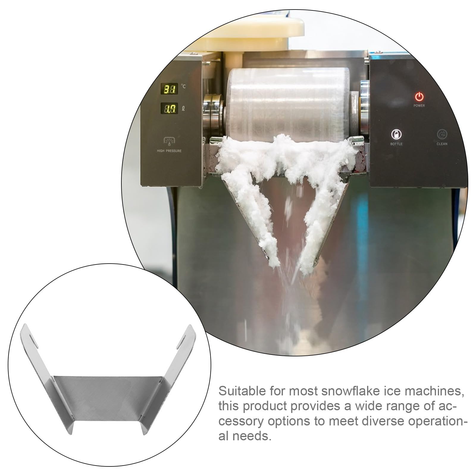 Eiswürfel und Müheloser Installation mit Vielseitiger Kompatibilität Eismaschine Edelstahl Ersatzteil Schneeflocken Bereiter Silber für Cafés und Dessertgeschäfte