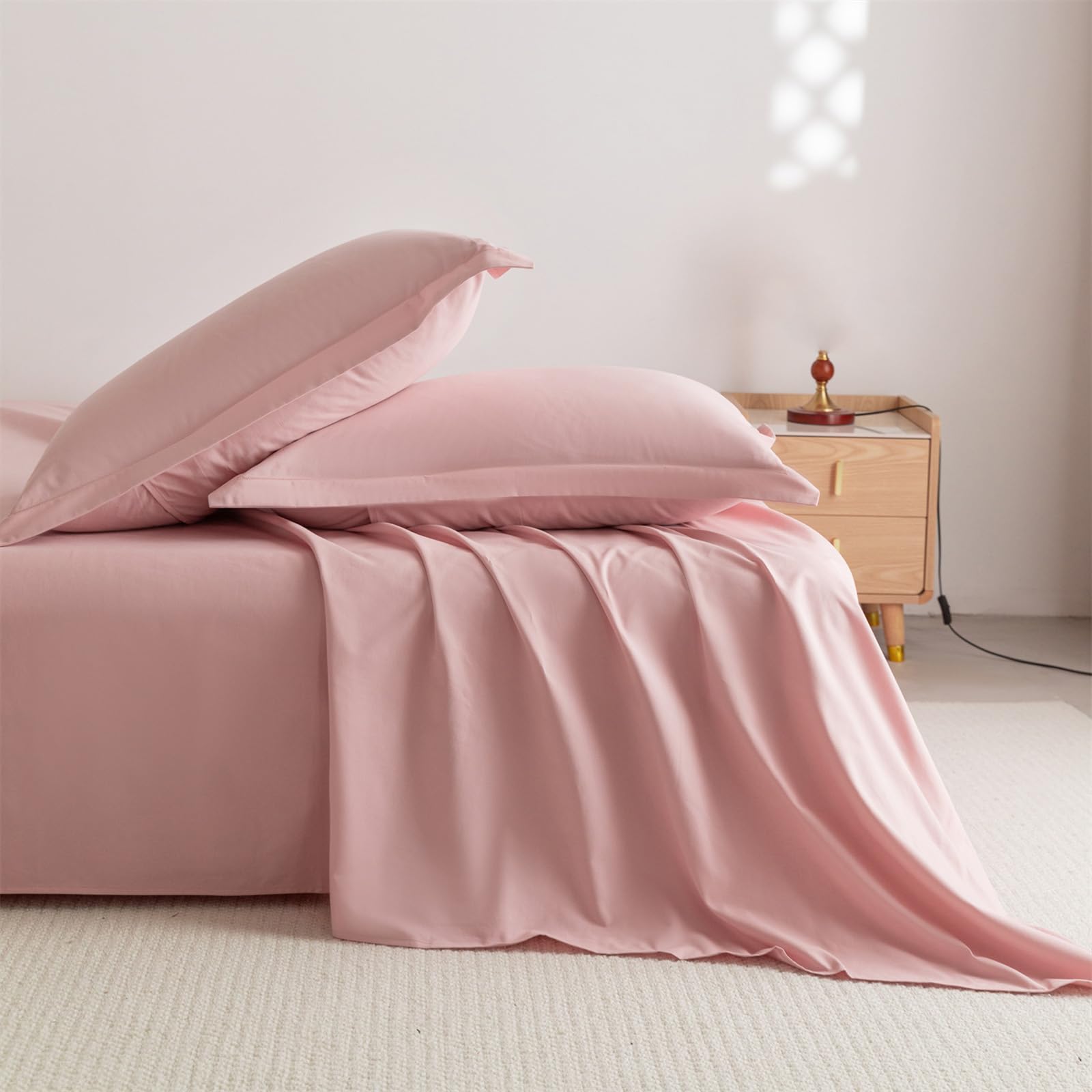 Bettlaken ohne Gummizug 245x250cm Rosa