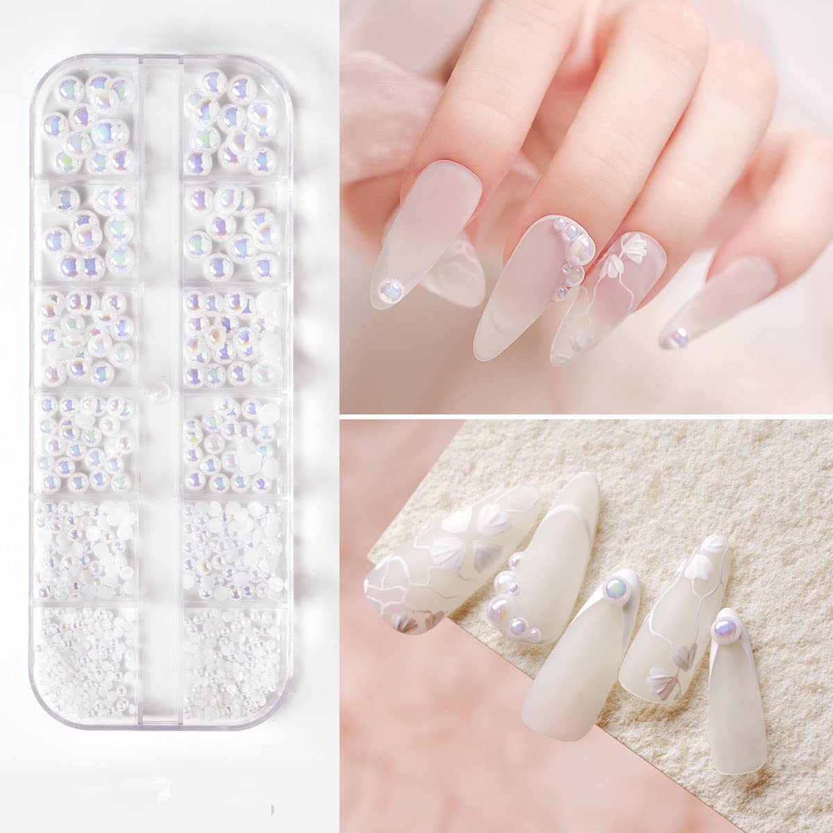 ファッション ▶︎ネイルパーツ/パールリムホワイト ▶︎ネイルパーツ