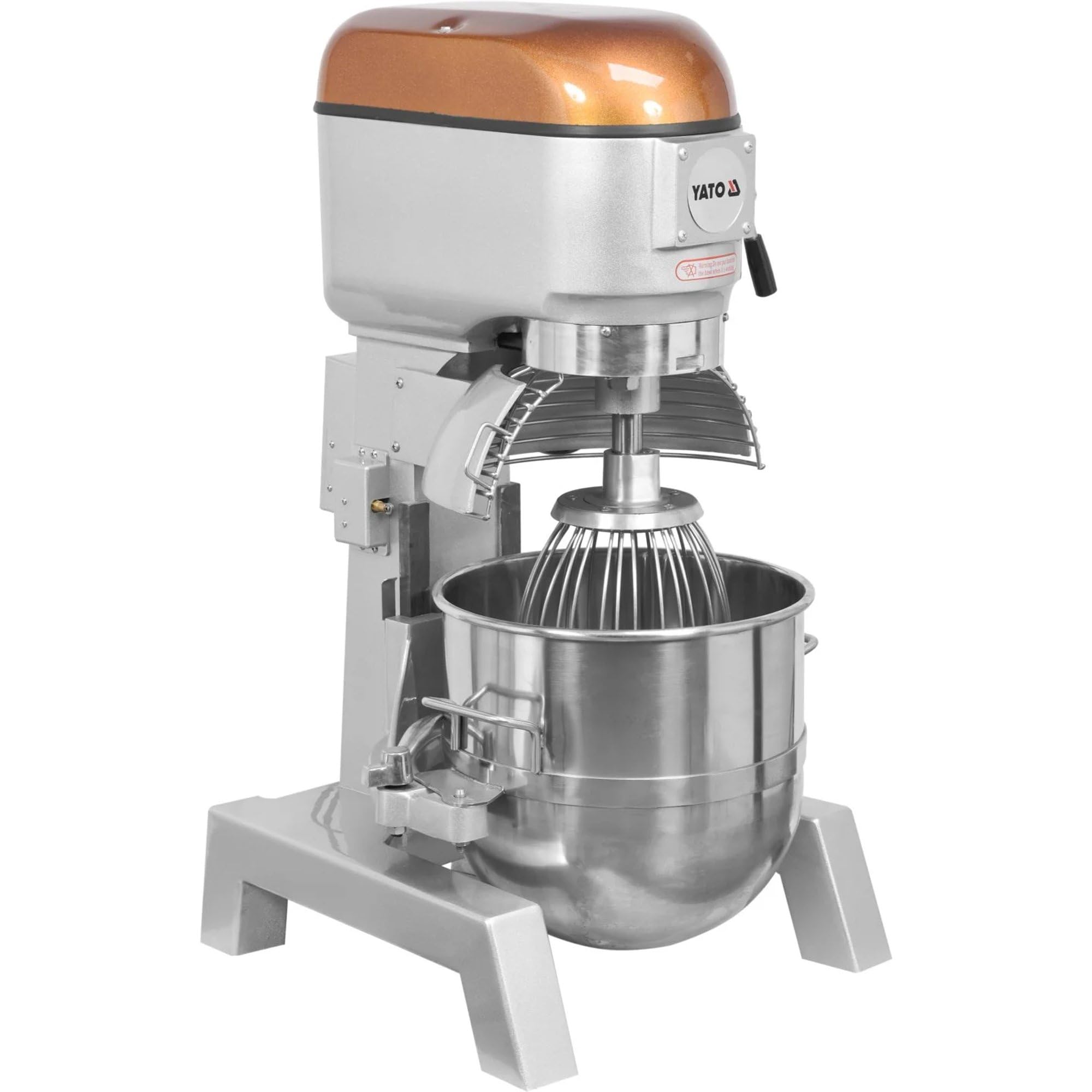 YATO Robot kuchenny planetarny 35 l, 4,5 kg ciasta, ugniatarka do lekkich zadań, 1100 W, akcesoria ze stali nierdzewnej, wszechstronne mieszadło z 3 prędkościami, trwałe użytkowanie przemysłowe