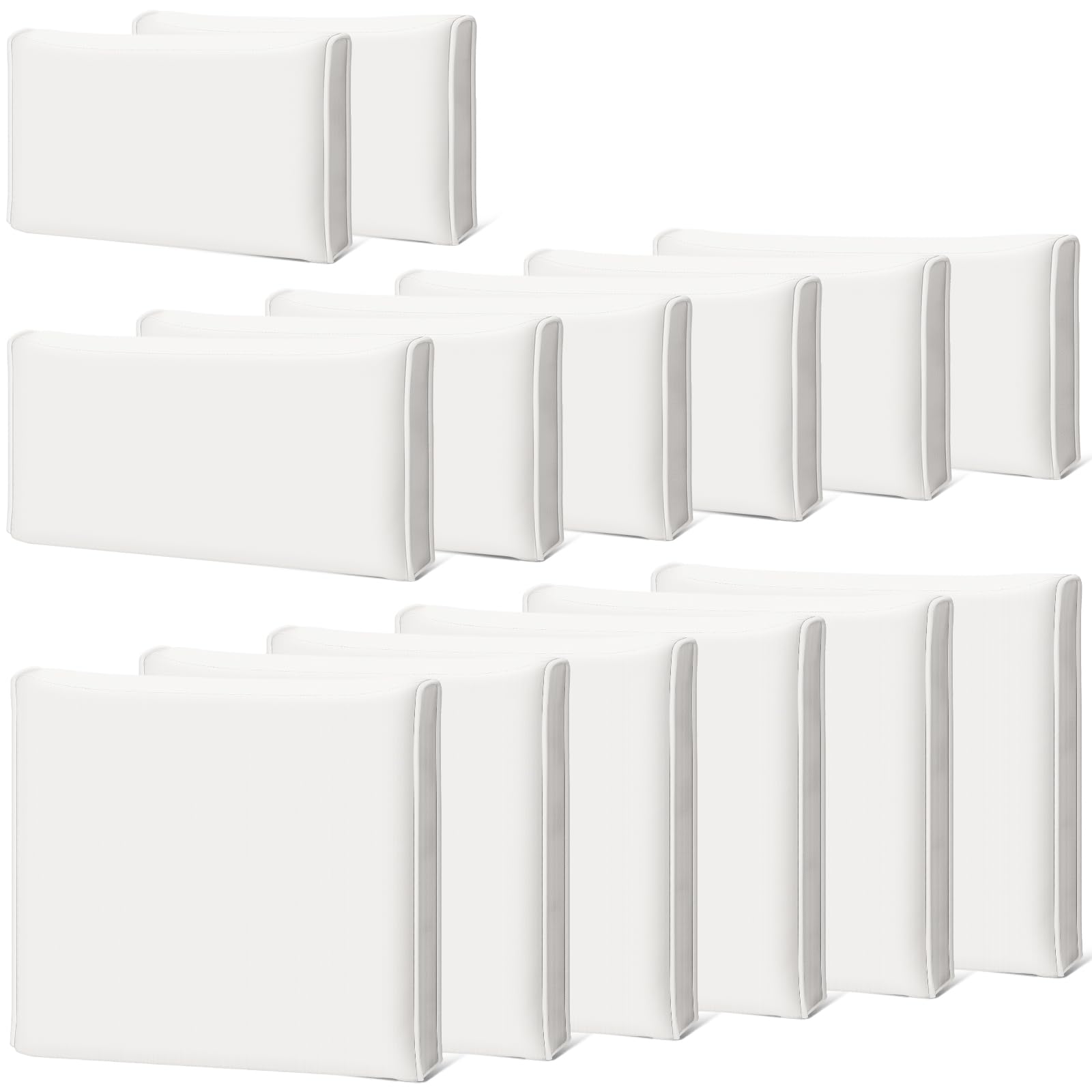 patelai 14 pcs waterproof outdoor patio cushion covers replacement 24 x 24 uv proof wicker sofa sectional seat slipcovers for rattan conversation sectional set supplies, covers only(white,14 pcs)