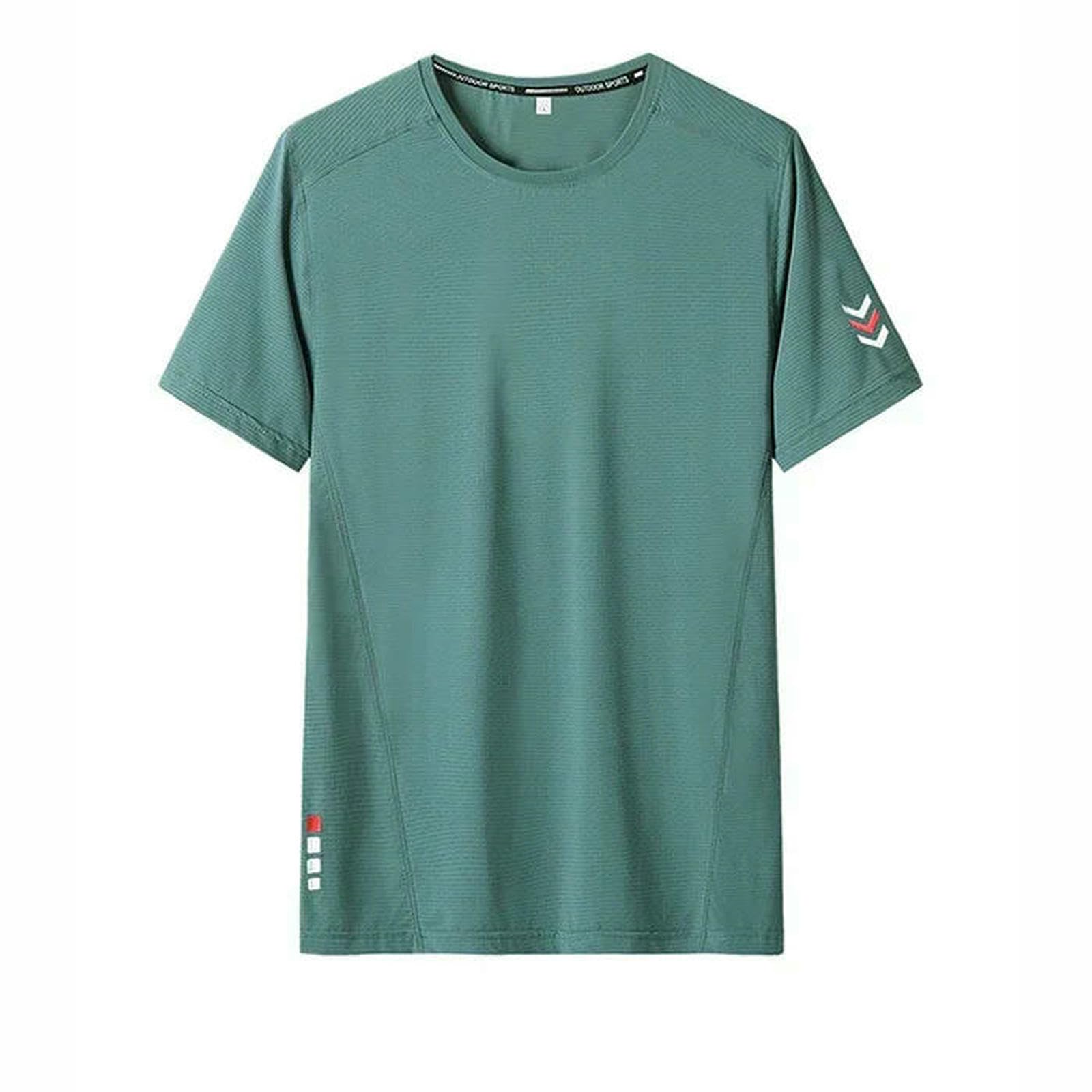 Tee Shirt Homme T-Shirt D'été pour Hommes Plus Size 1xl-7xl Sport Séchage Rapide Fitness Tees Col Rond Manches Courtes Tops 110-175kg-vert-7xl 165-175kg