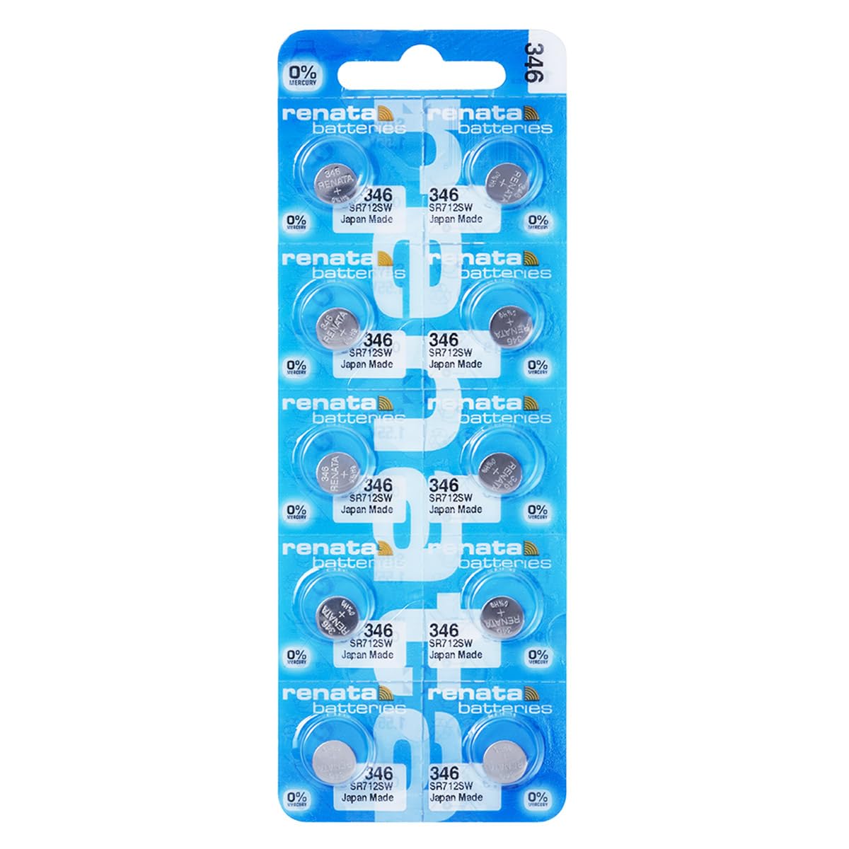 Renata #346 SR712SW 1.55v Silver Oxide Watch Batteries - Tear Strip of 10-image-44