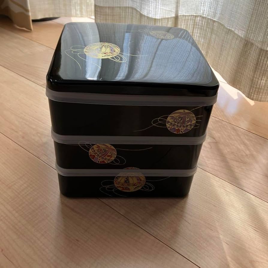 手まり三段重　庫山窯　箱あり 美濃焼 - 美濃焼 庫山窯 瑞祥 手まり三段重 重箱 おせち器 正月