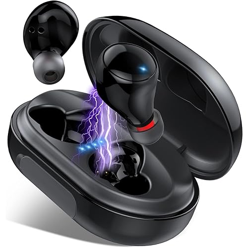 Donerton Wireless Earbud, Bluetooth 5.0 Headphones IPX-8 Waterproof Earbud, 80 Playtime, in Ear Headphones with Mic, Deep Bass 3D Stereo, Noise Canceling, Sports, Work Out, Easy Pairing, Fast Charging
