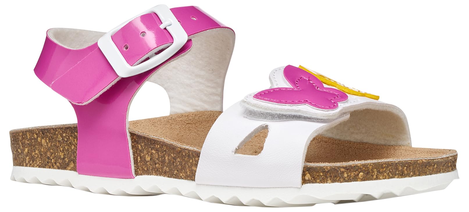 Geox J Adriel Girl A Sandal, Fuchsia/White, 33 EU