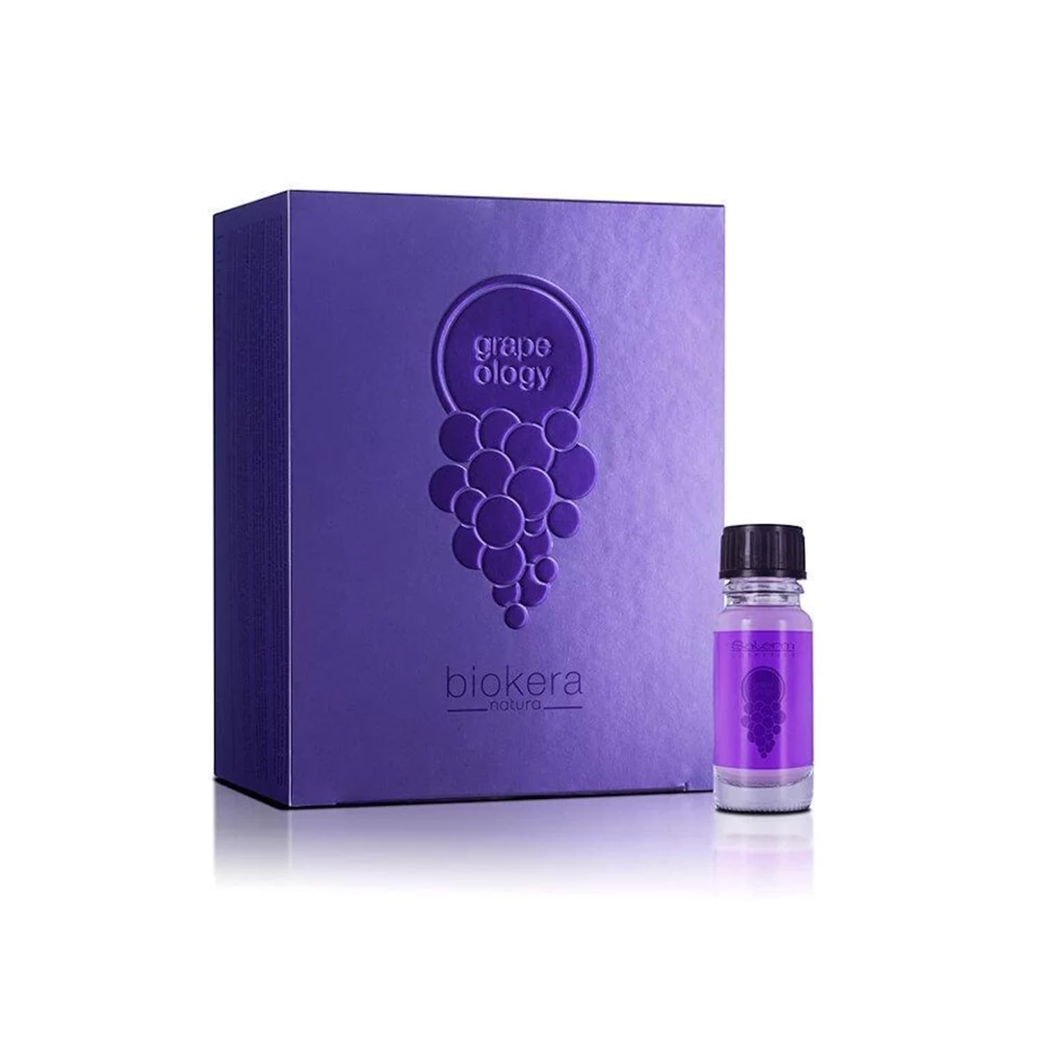 SALERM - Aceite Pepita de Uva - Salerm Grapeology Biokera Natura - 12 x 10 ml - Reparador de Puntas - Sérum Hidratante para Pelo Seco y Dañado - Antioxidante - para Cabellos Blancos o Decolorados